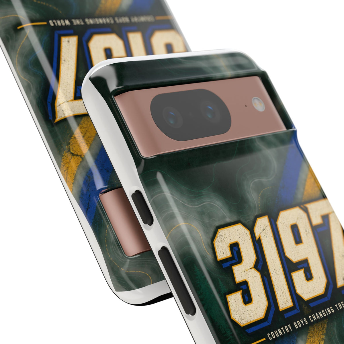 3197 Marble Tough Phone Case – Protective Galaxy Design with Bold Number Accent