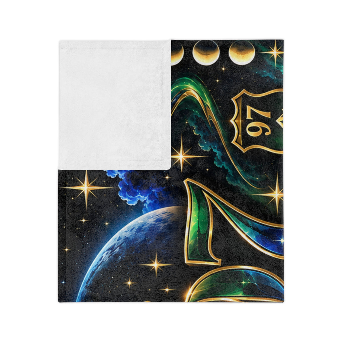 RoadRunnaz 3197 Velveteen Microfiber Blanket — Scenic Night Highway Throw with Gold Accents