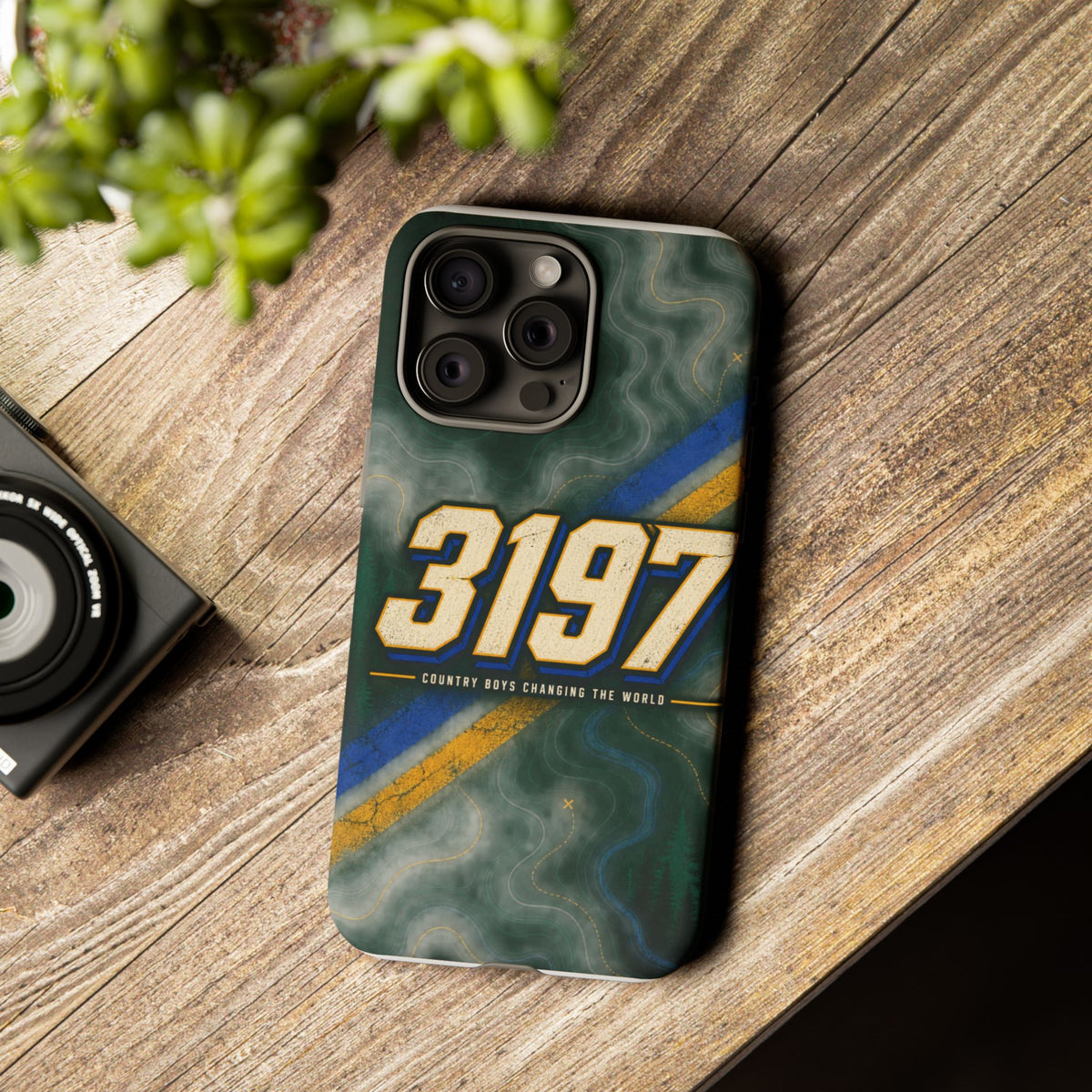 3197 Marble Tough Phone Case – Protective Galaxy Design with Bold Number Accent