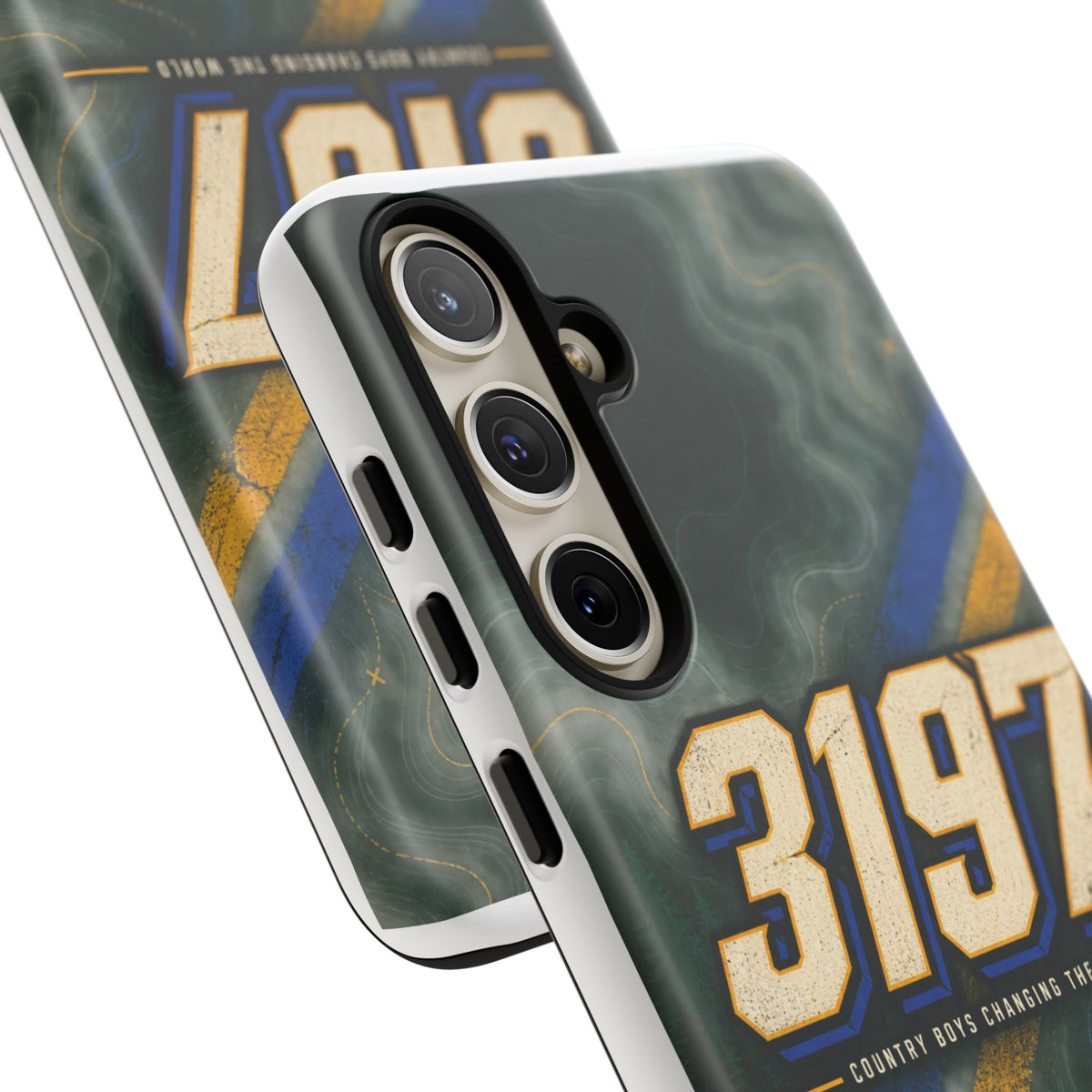 3197 Marble Tough Phone Case – Protective Galaxy Design with Bold Number Accent