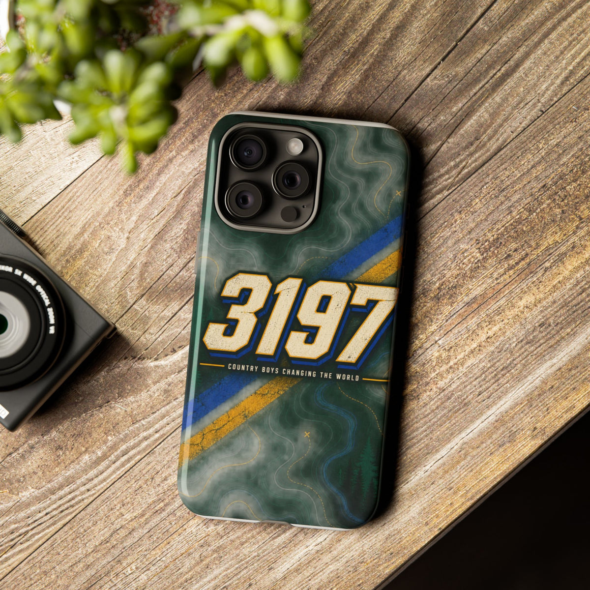 3197 Marble Tough Phone Case – Protective Galaxy Design with Bold Number Accent
