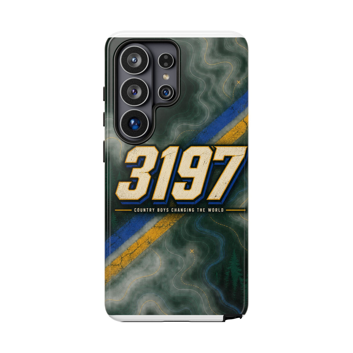 3197 Marble Tough Phone Case – Protective Galaxy Design with Bold Number Accent