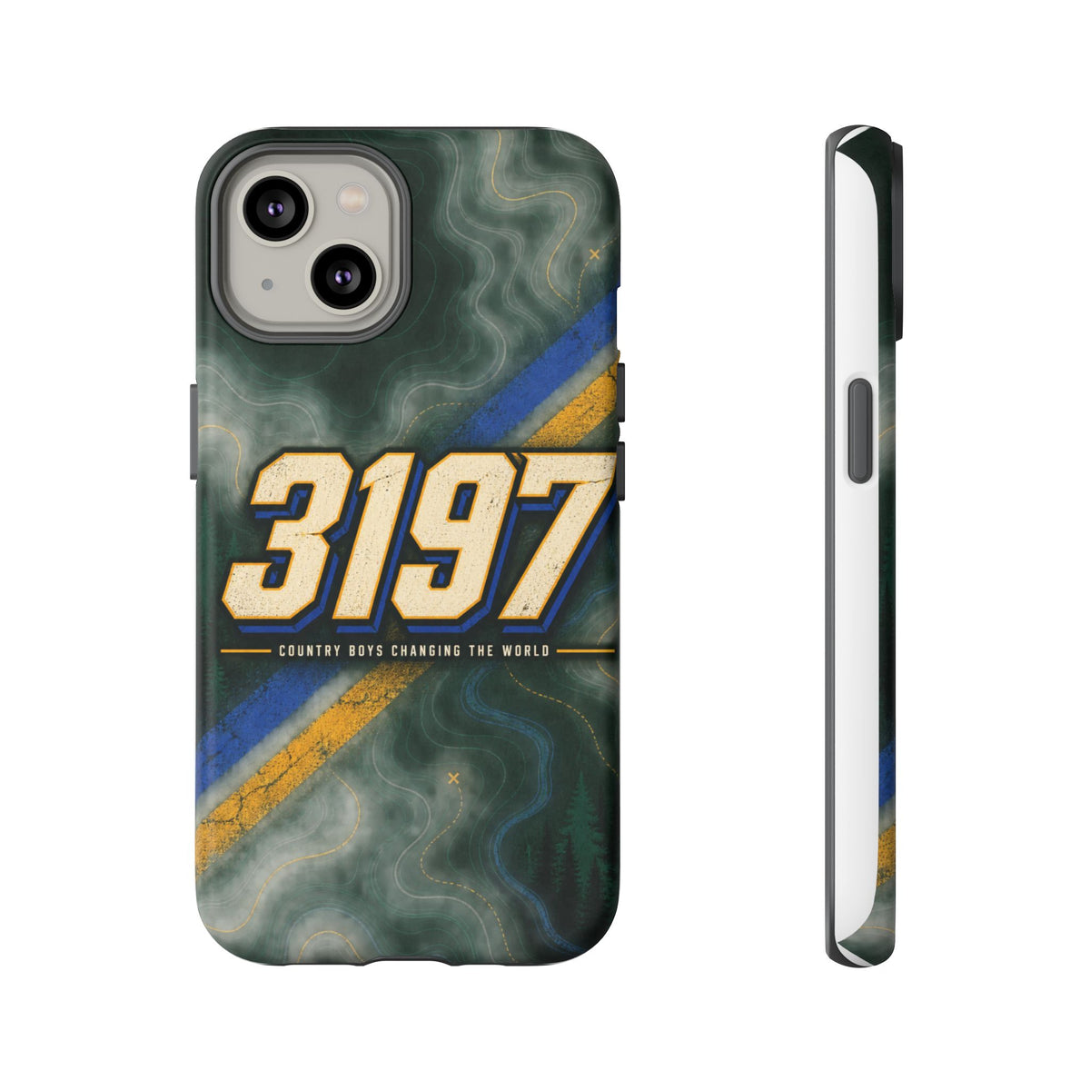 3197 Marble Tough Phone Case – Protective Galaxy Design with Bold Number Accent