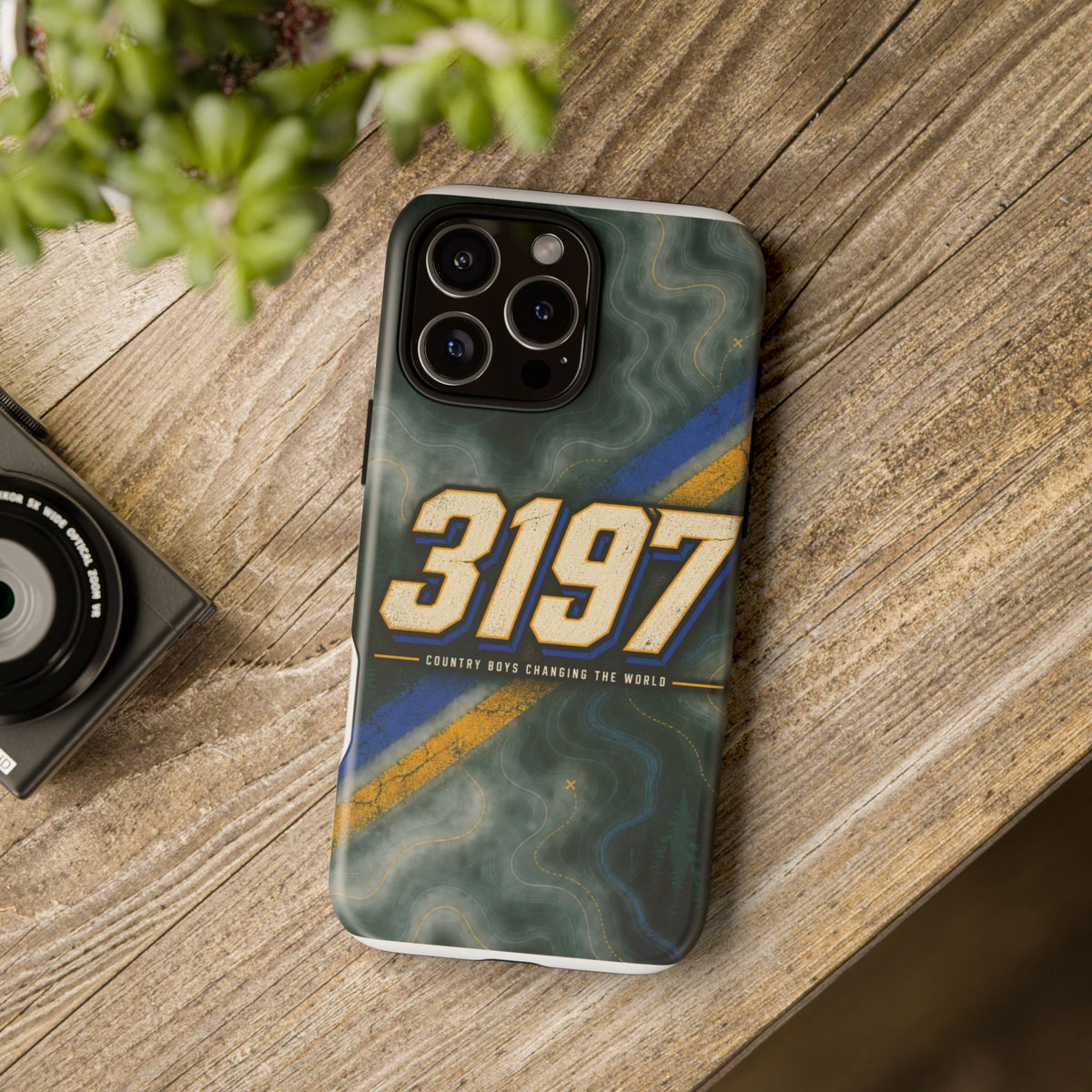 3197 Marble Tough Phone Case – Protective Galaxy Design with Bold Number Accent