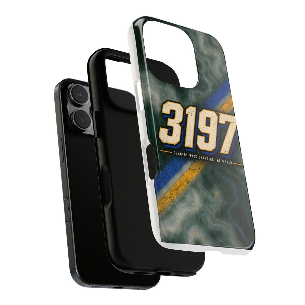 3197 Marble Tough Phone Case – Protective Galaxy Design with Bold Number Accent
