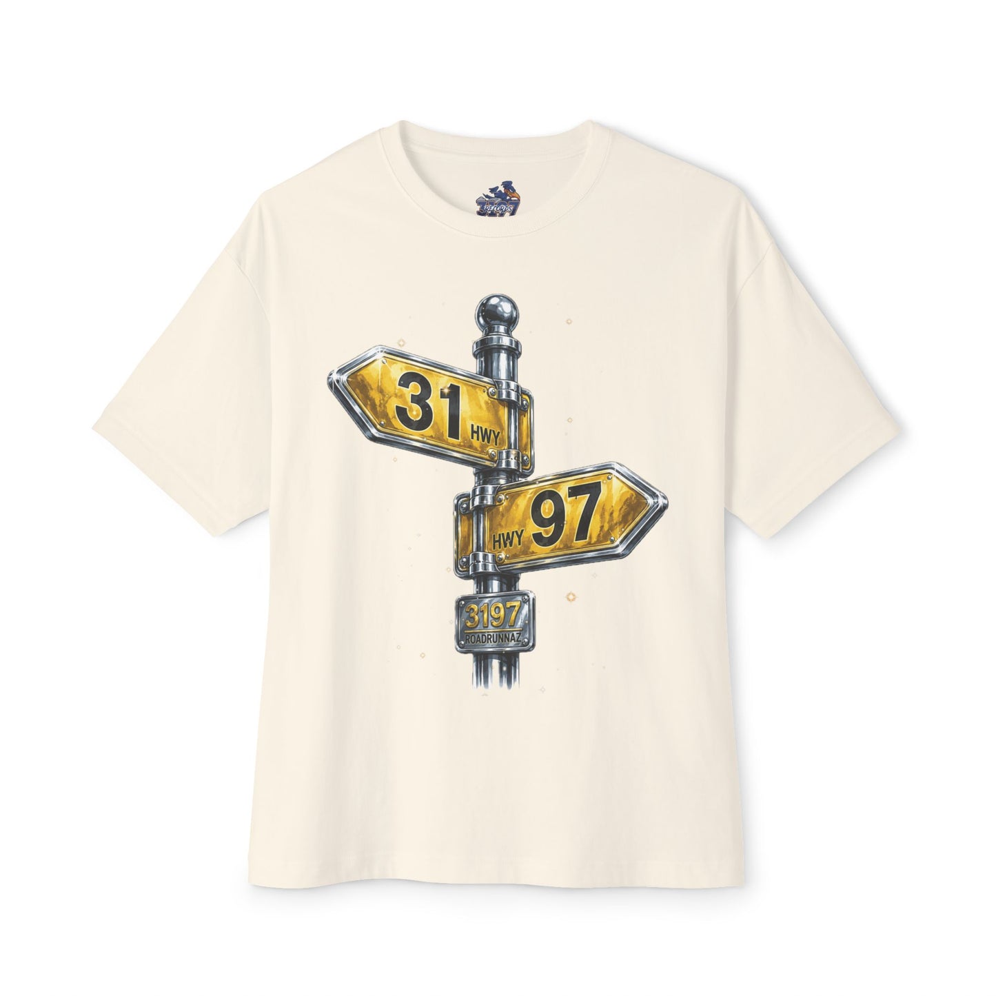 Street Sign Graphic Tee — '3197'  Oversized T‑Shirt