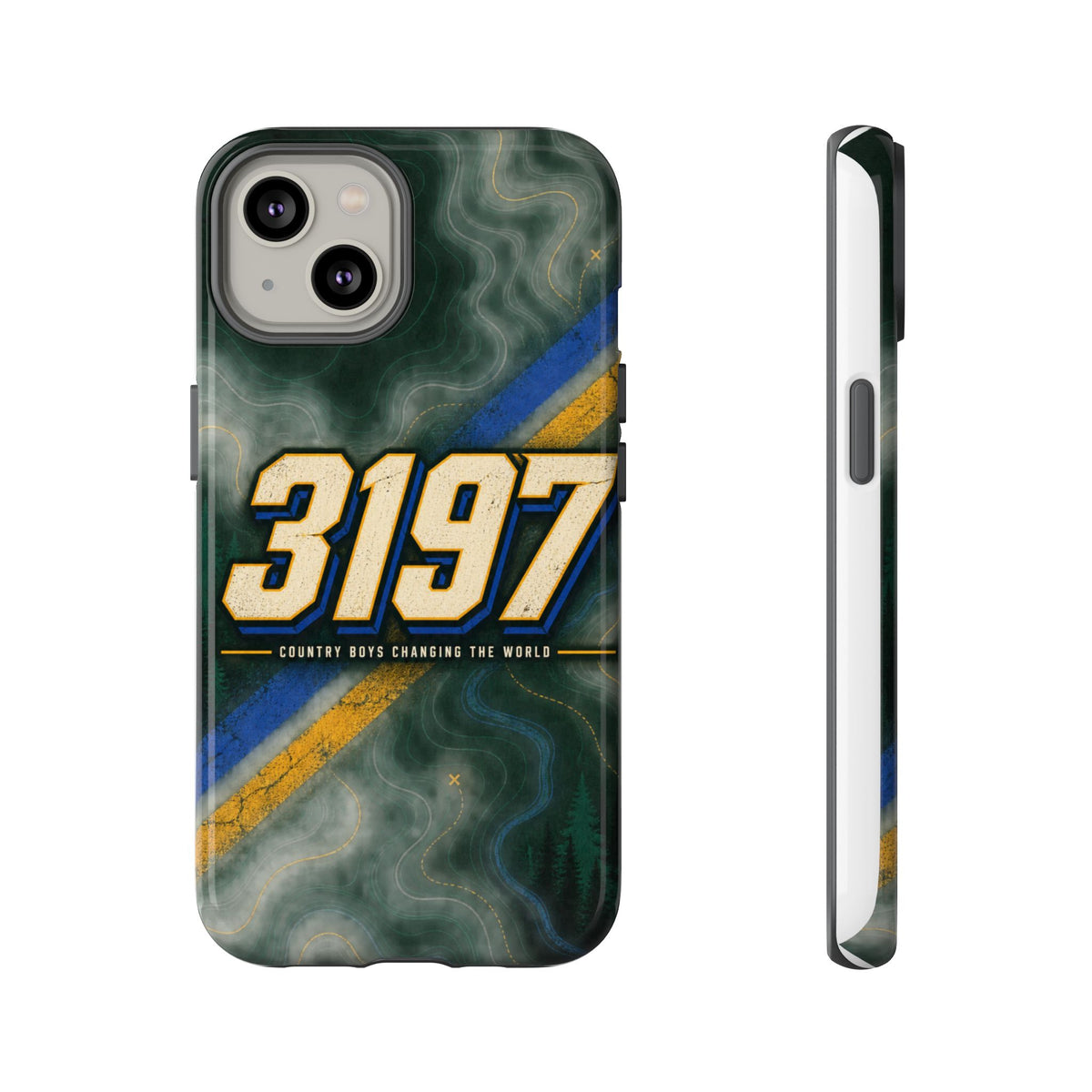 3197 Marble Tough Phone Case – Protective Galaxy Design with Bold Number Accent