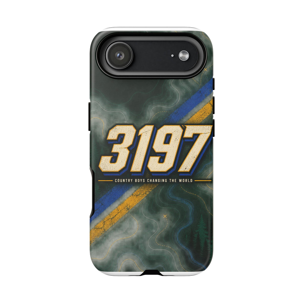 3197 Marble Tough Phone Case – Protective Galaxy Design with Bold Number Accent