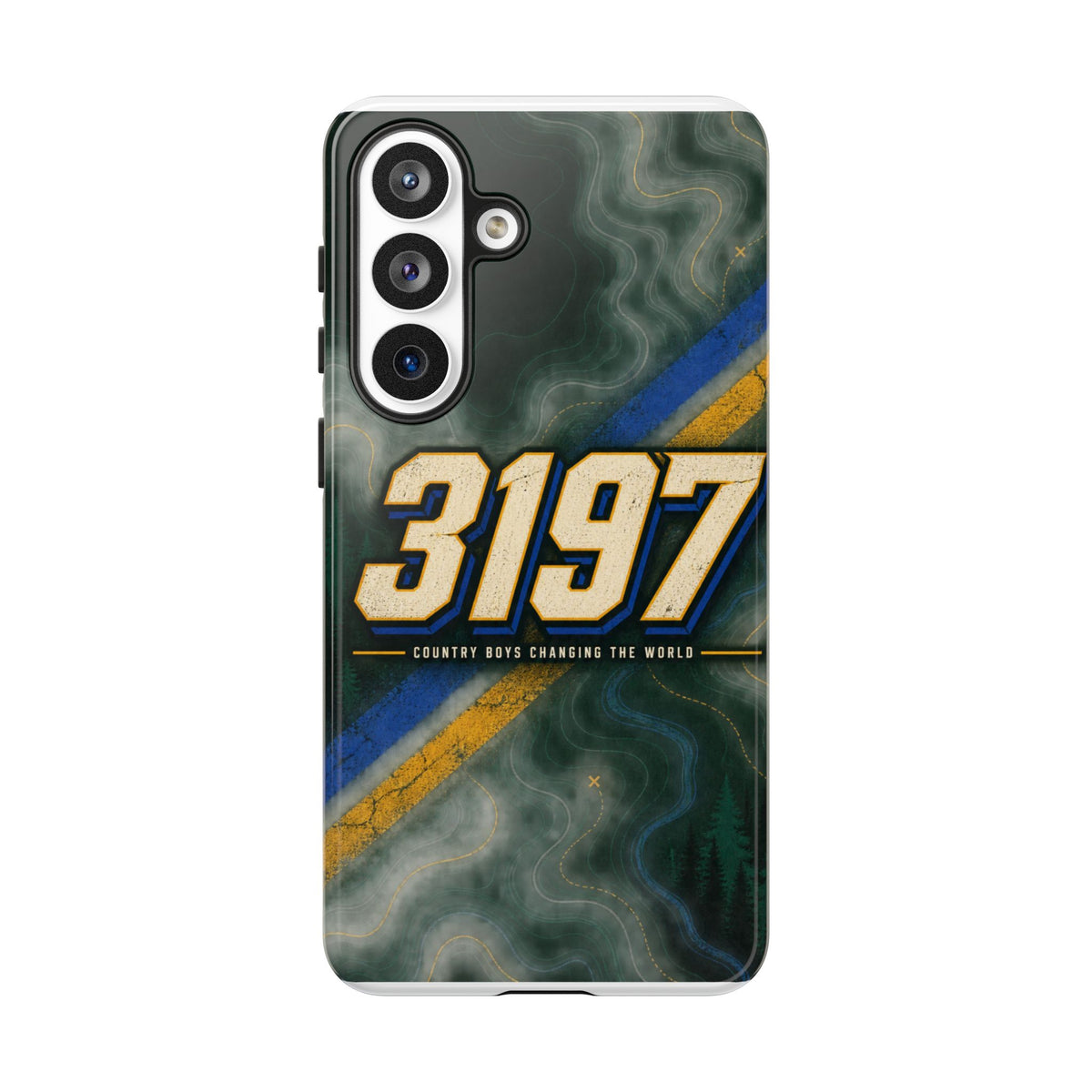 3197 Marble Tough Phone Case – Protective Galaxy Design with Bold Number Accent