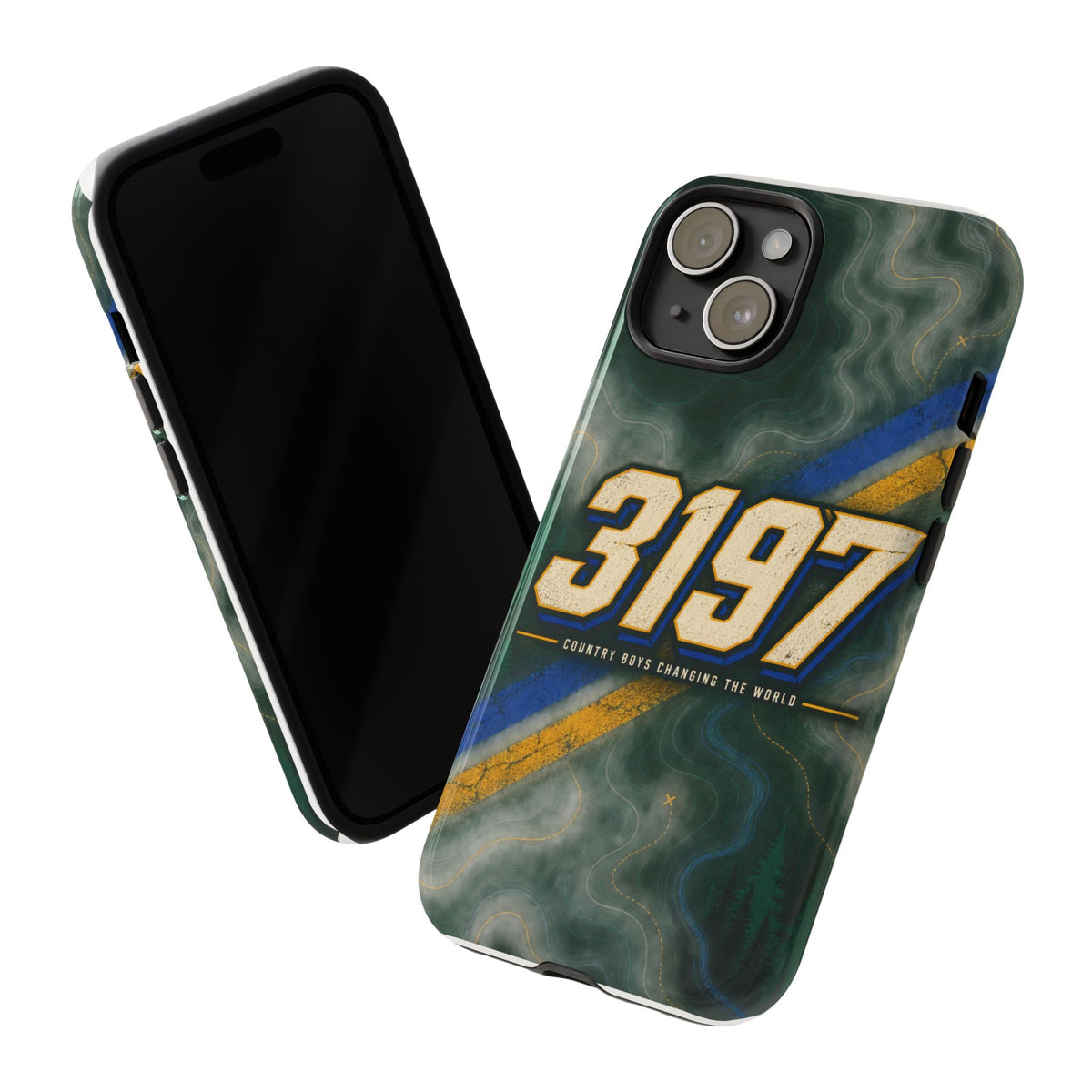 3197 Marble Tough Phone Case – Protective Galaxy Design with Bold Number Accent