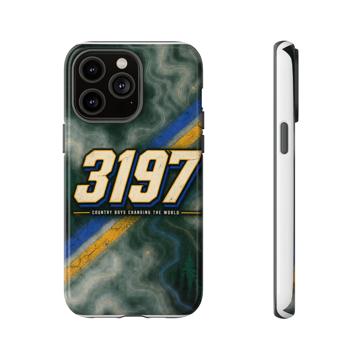 3197 Marble Tough Phone Case – Protective Galaxy Design with Bold Number Accent