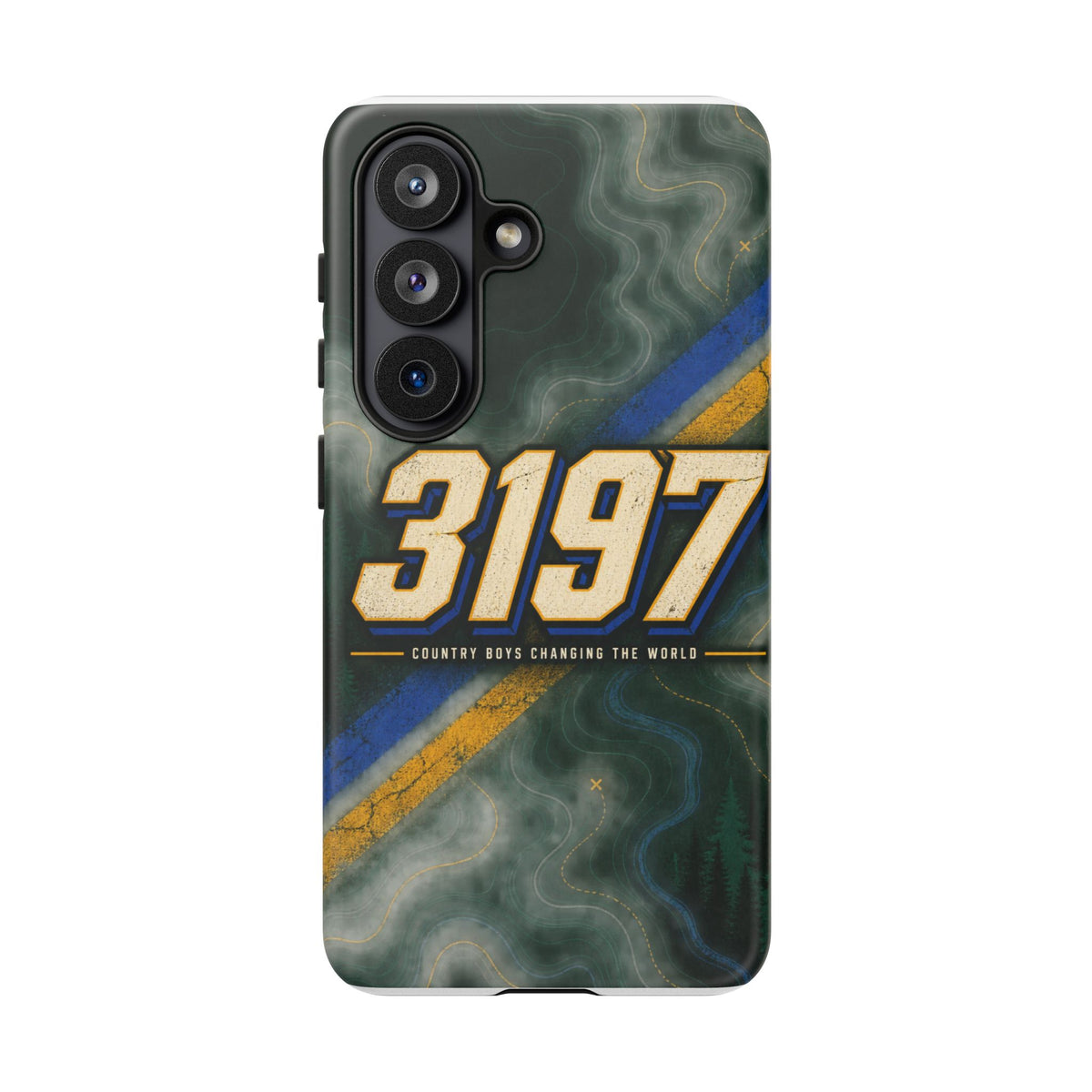 3197 Marble Tough Phone Case – Protective Galaxy Design with Bold Number Accent