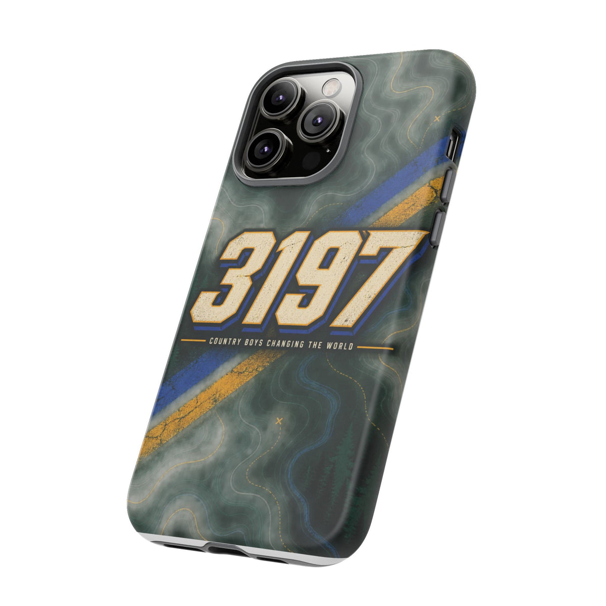 3197 Marble Tough Phone Case – Protective Galaxy Design with Bold Number Accent