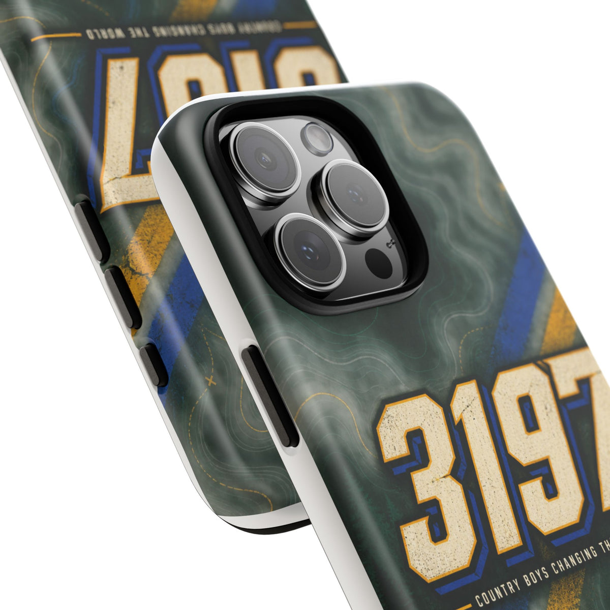 3197 Marble Tough Phone Case – Protective Galaxy Design with Bold Number Accent