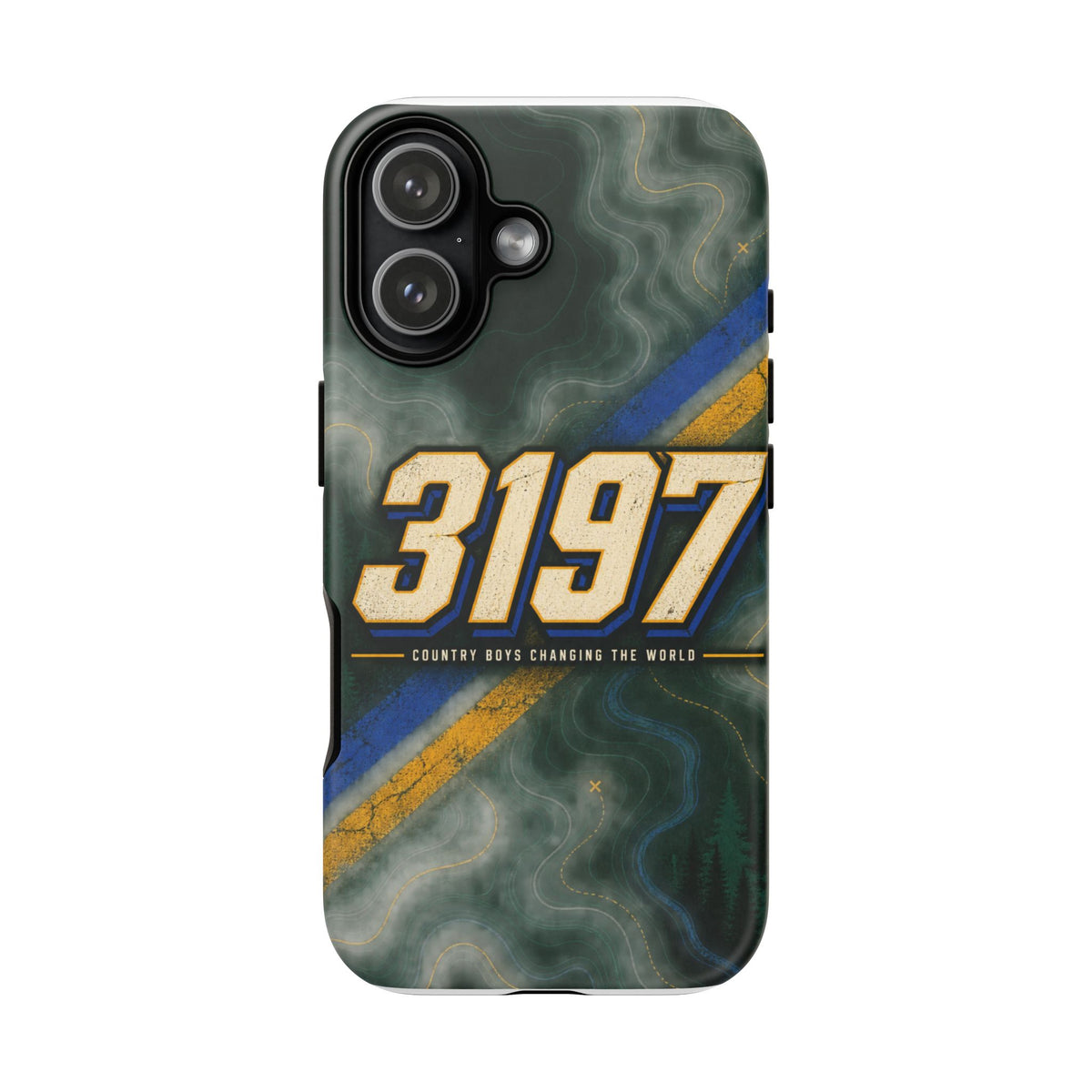 3197 Marble Tough Phone Case – Protective Galaxy Design with Bold Number Accent
