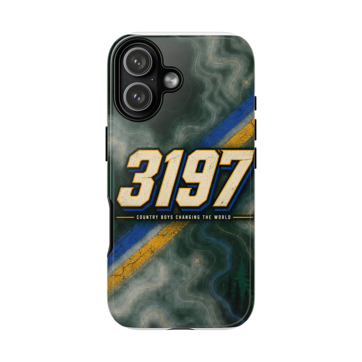 3197 Marble Tough Phone Case – Protective Galaxy Design with Bold Number Accent