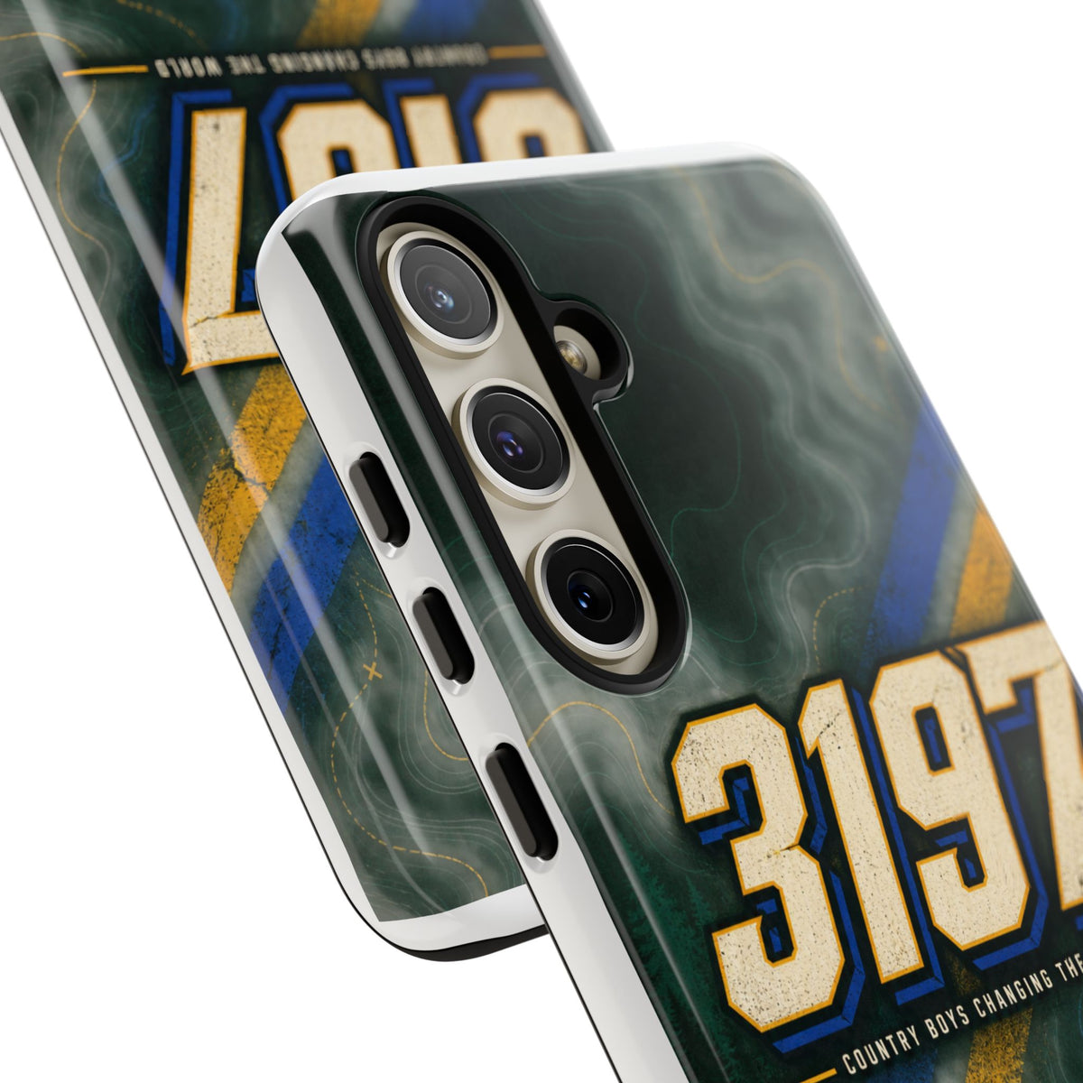 3197 Marble Tough Phone Case – Protective Galaxy Design with Bold Number Accent