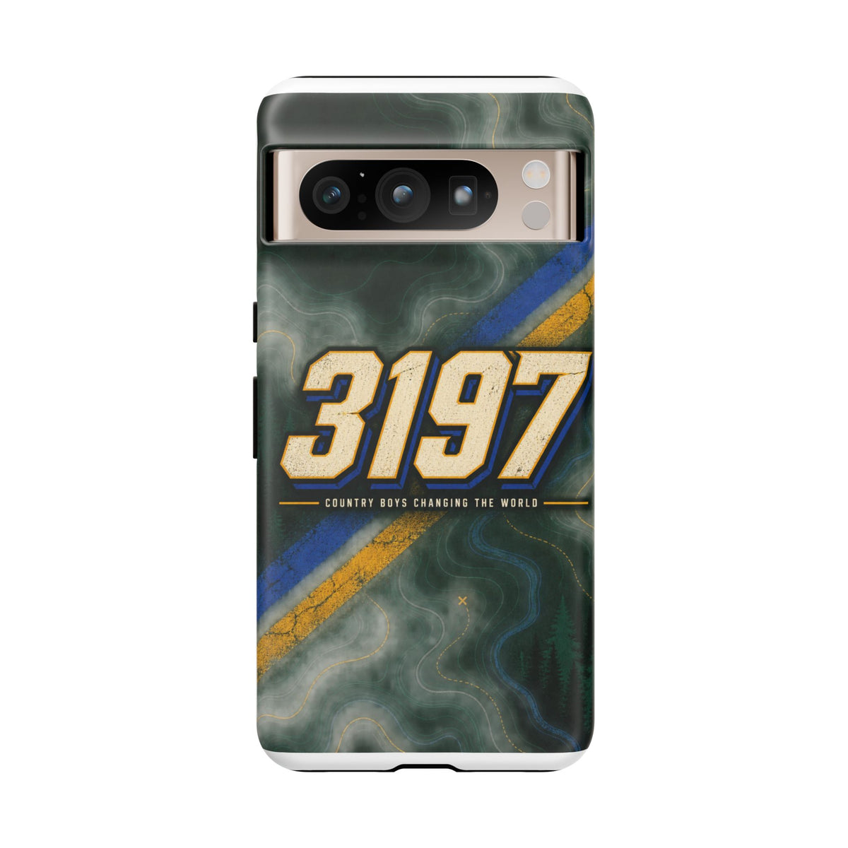 3197 Marble Tough Phone Case – Protective Galaxy Design with Bold Number Accent