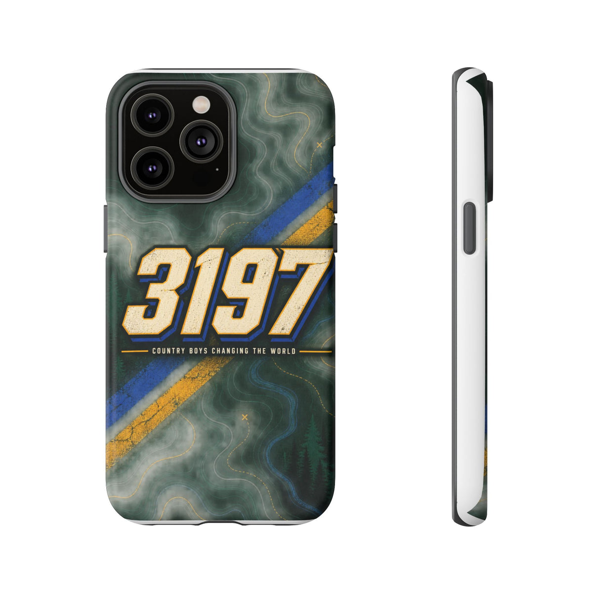 3197 Marble Tough Phone Case – Protective Galaxy Design with Bold Number Accent