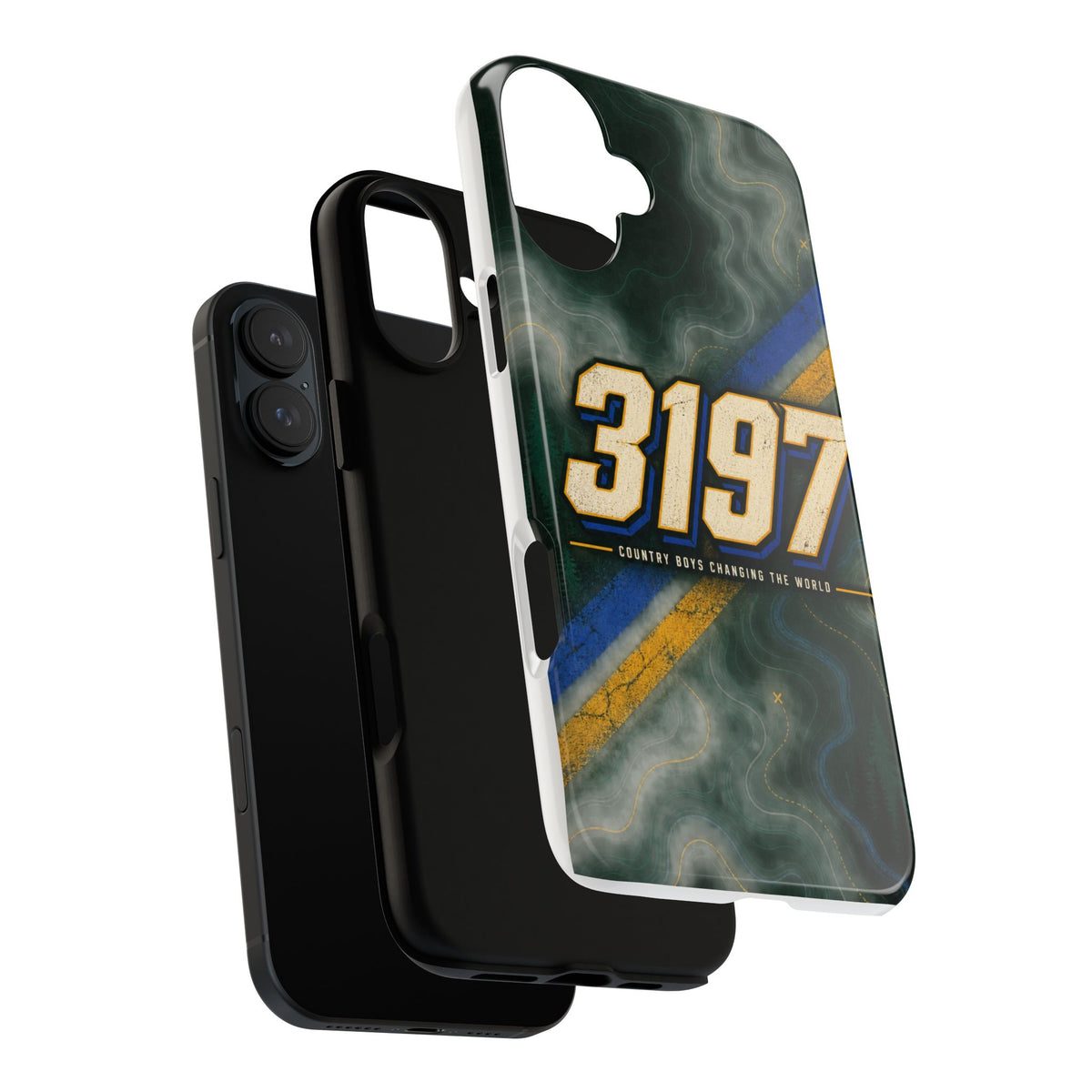3197 Marble Tough Phone Case – Protective Galaxy Design with Bold Number Accent