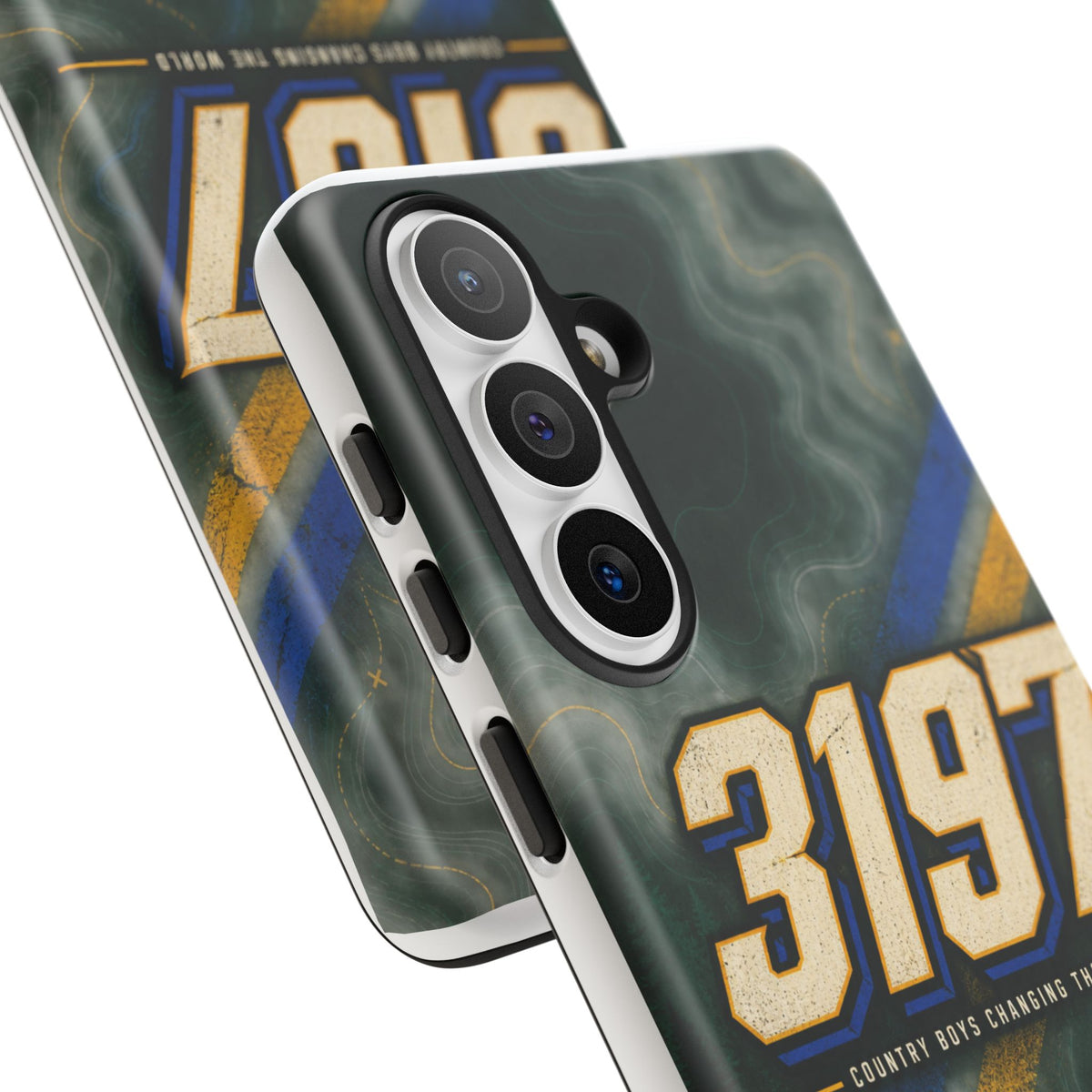 3197 Marble Tough Phone Case – Protective Galaxy Design with Bold Number Accent