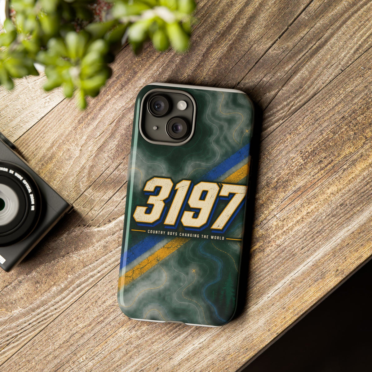 3197 Marble Tough Phone Case – Protective Galaxy Design with Bold Number Accent