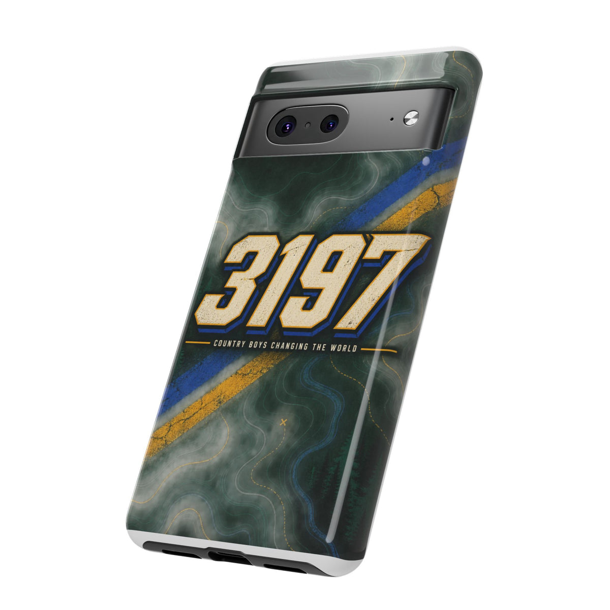 3197 Marble Tough Phone Case – Protective Galaxy Design with Bold Number Accent