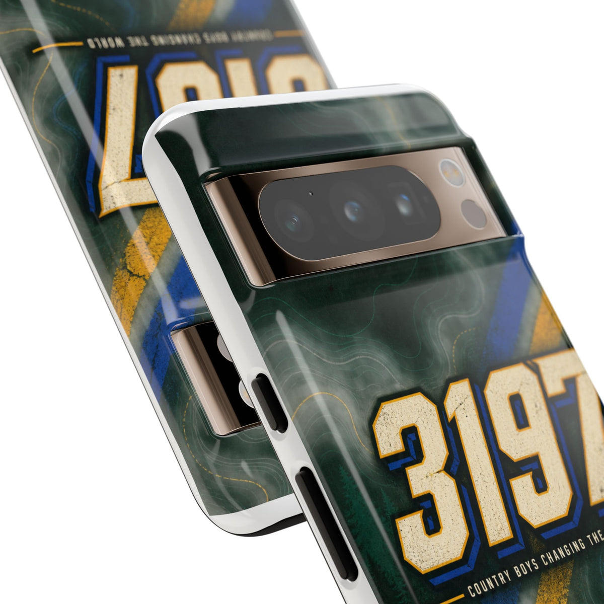 3197 Marble Tough Phone Case – Protective Galaxy Design with Bold Number Accent