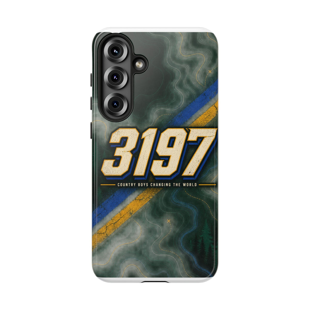 3197 Marble Tough Phone Case – Protective Galaxy Design with Bold Number Accent