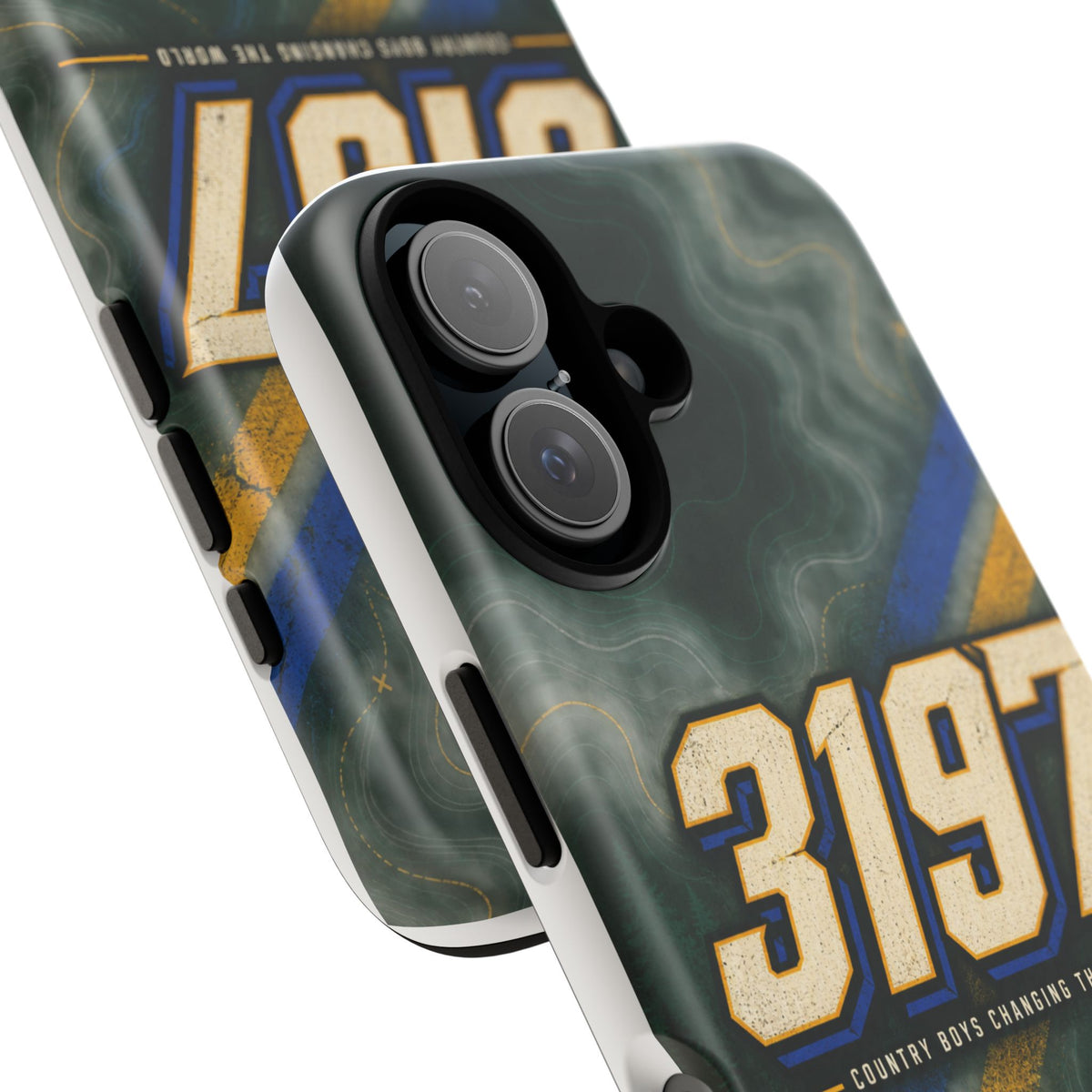 3197 Marble Tough Phone Case – Protective Galaxy Design with Bold Number Accent