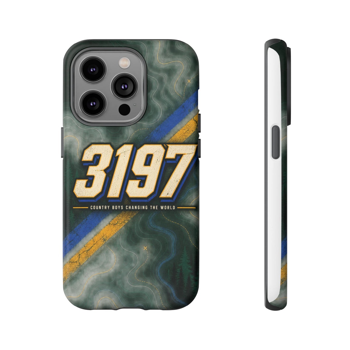 3197 Marble Tough Phone Case – Protective Galaxy Design with Bold Number Accent