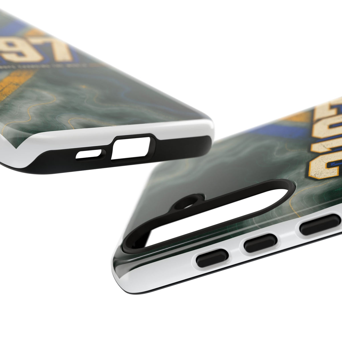 3197 Marble Tough Phone Case – Protective Galaxy Design with Bold Number Accent