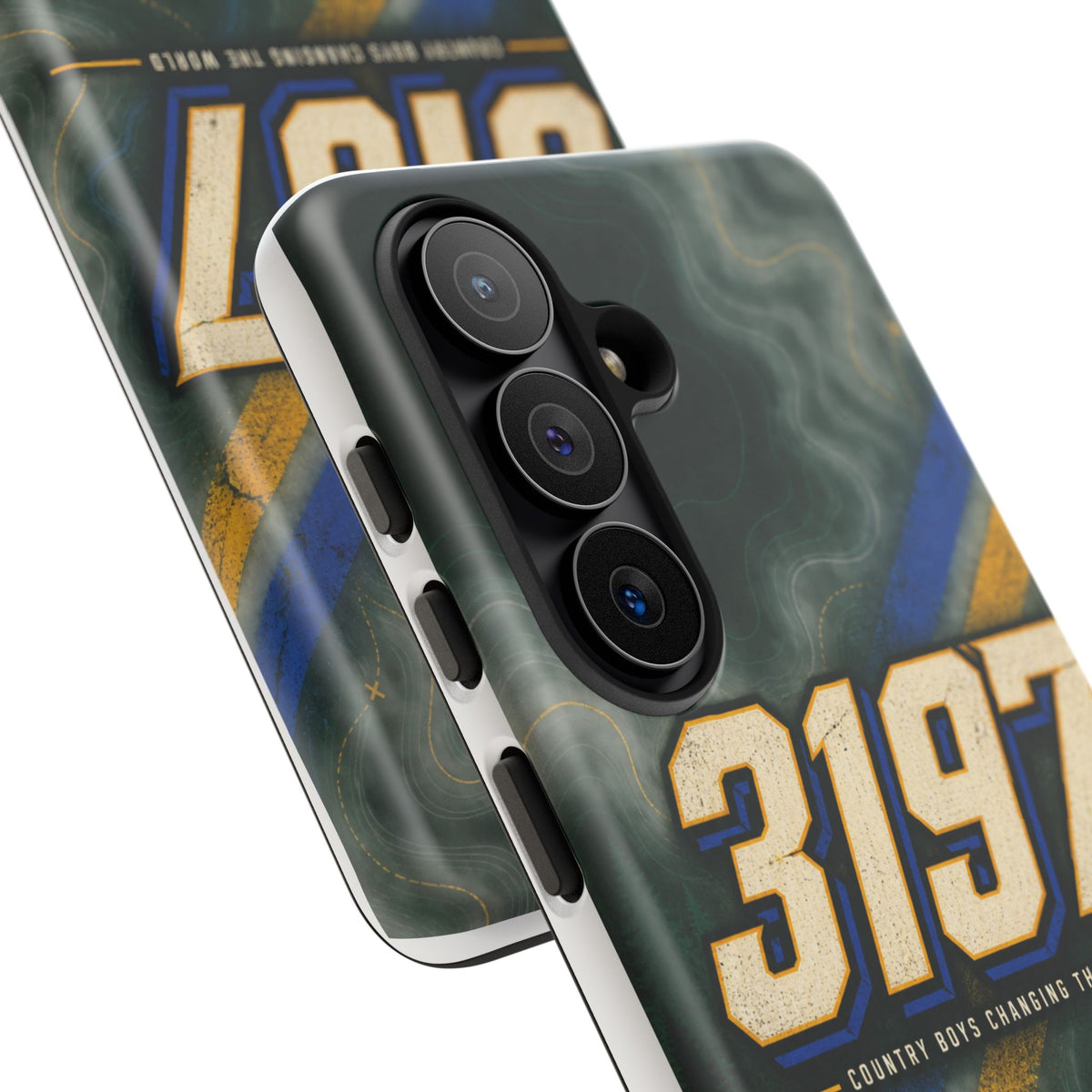 3197 Marble Tough Phone Case – Protective Galaxy Design with Bold Number Accent