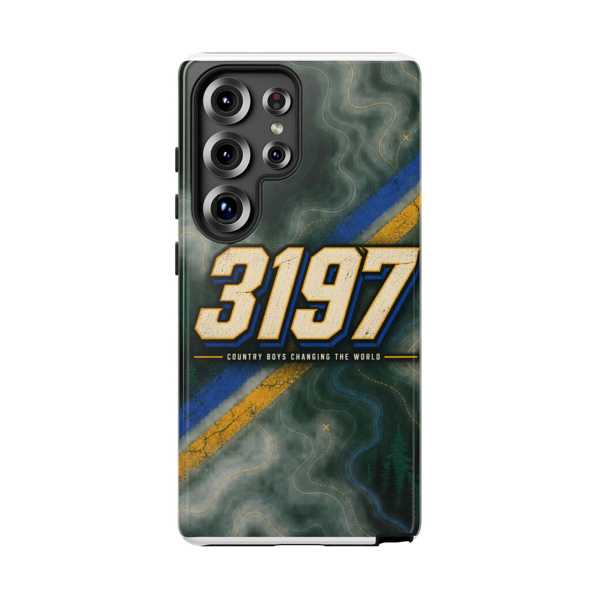 3197 Marble Tough Phone Case – Protective Galaxy Design with Bold Number Accent